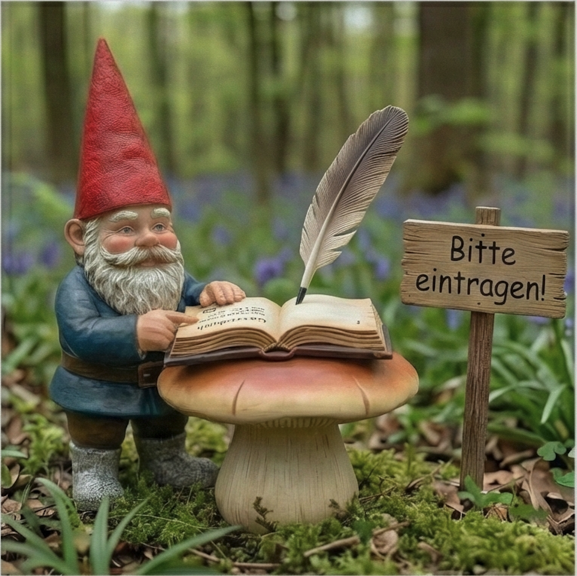 Gästebuch für große und kleine Besucher auf dem Wichtelweg in Sörgenloch